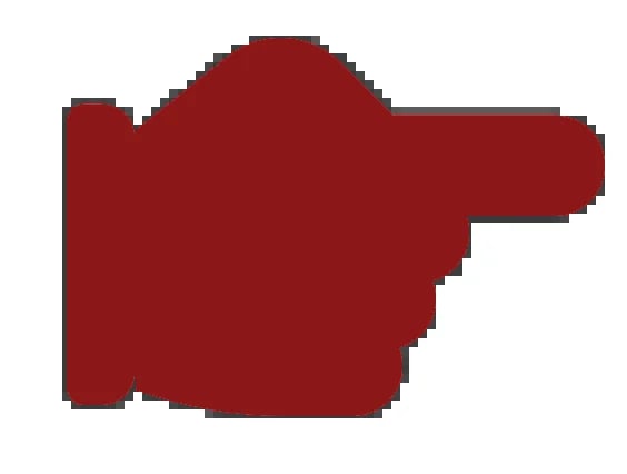 Red right-pointing hand silhouette icon